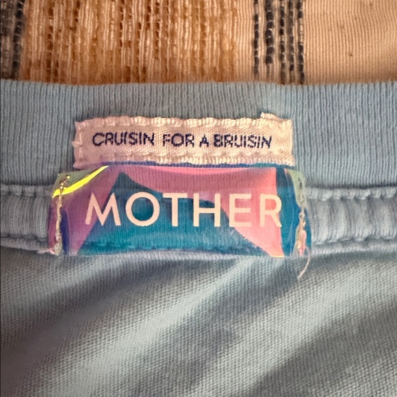 MOTHER Soft Blue Crewneck Tee - Picture 4 of 11